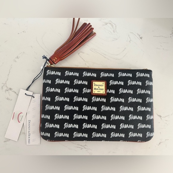 Dooney & Bourke Handbags - Dooney & Bourke MLB Miami Marlins Tassel Wristlet/Clutch- NWT